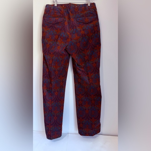 Banana Republic Men's Corduroy Pants - Burgundy and Blue Patterned Relaxed Fit - Picture 5 of 5